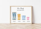 🥾🍀 Personalised Family Wellies Digital Print – A Cosy Keepsake for Your Home
