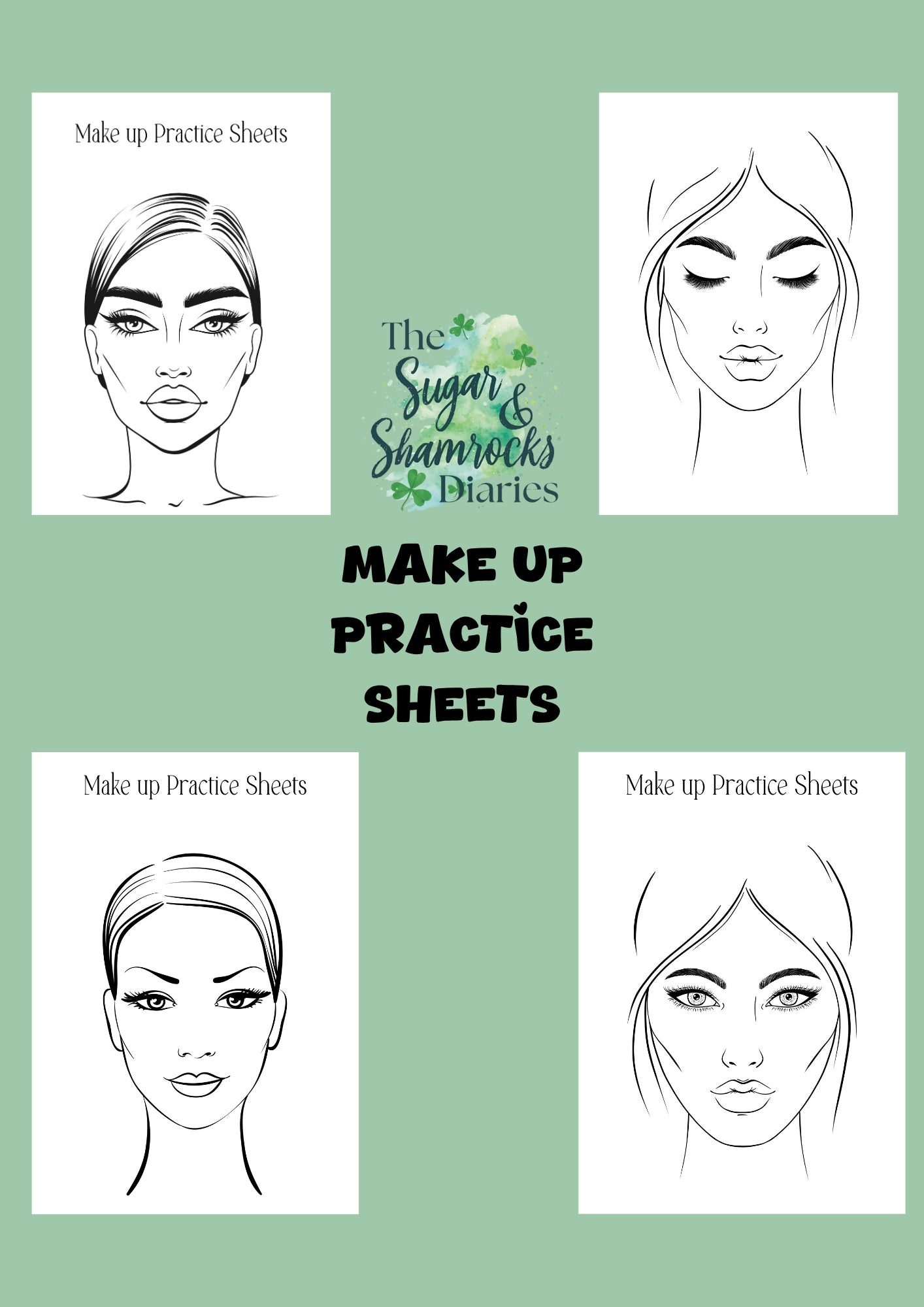 Design Your Masterpieces: Printable Makeup Face Charts (Digital Download)