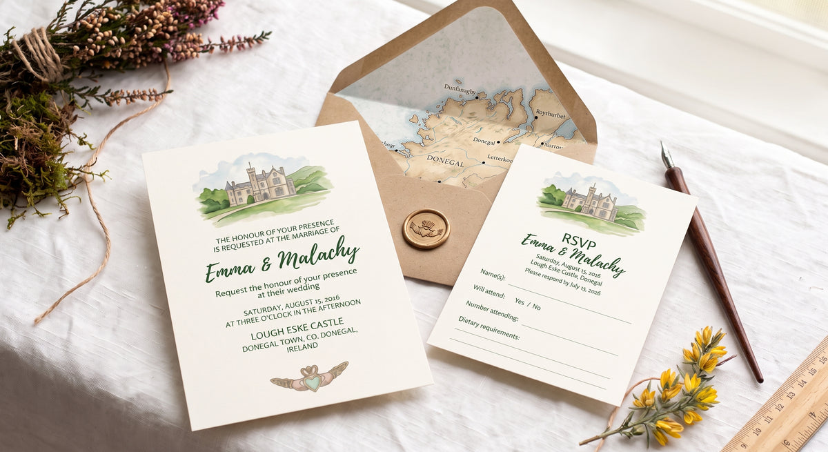 💍 Personalised Irish Wedding Invitation Suite, beautifully designed. Personalised by me.